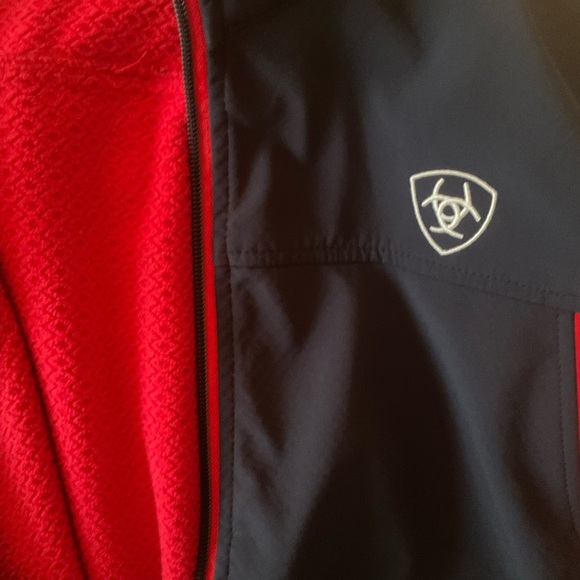 Ariat Softshell Team Riding Jacket - Navy & Red - Picture 9 of 11